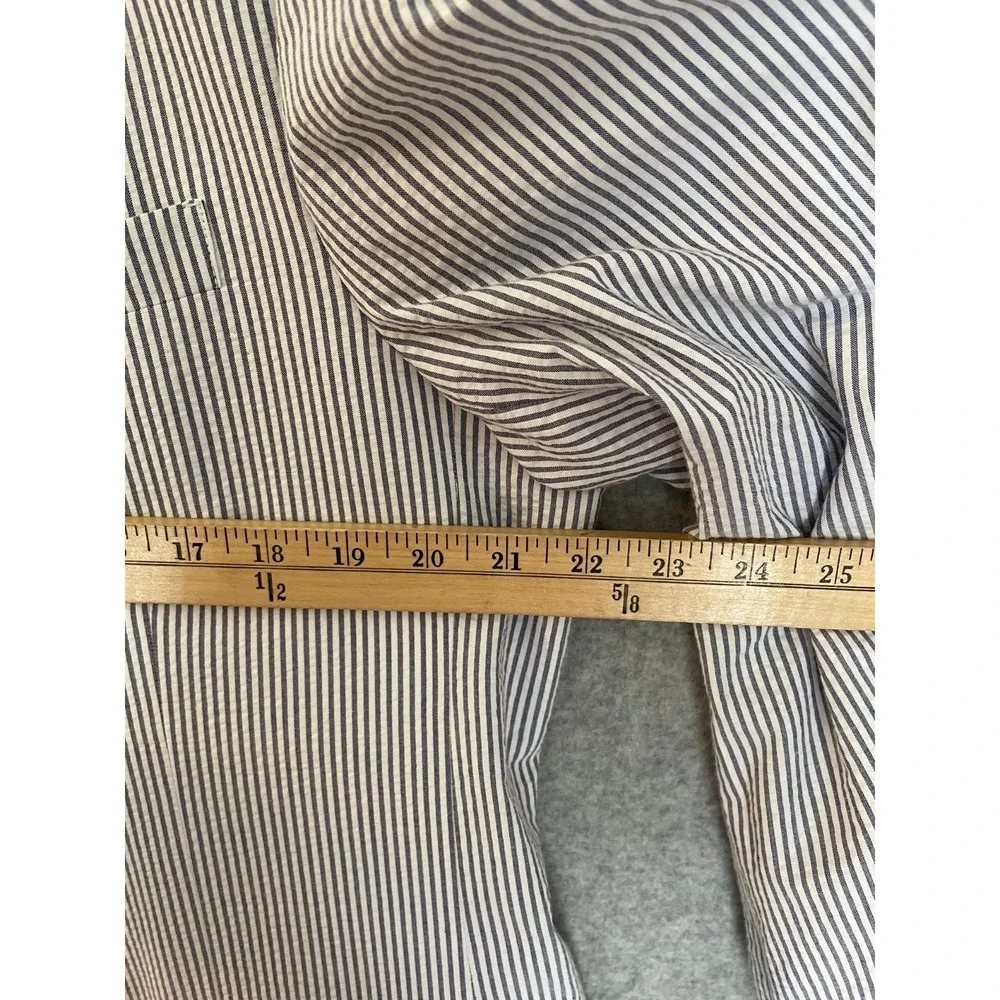 Jos A Bank Stays Cool Tailored Fit Suit Mens 41R Seersucker‎ Striped Blue White